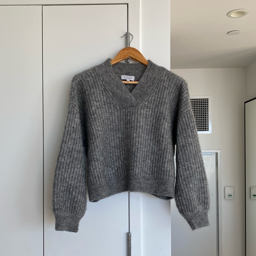 & Other Stories Mohair Ribbed Grey Sweater